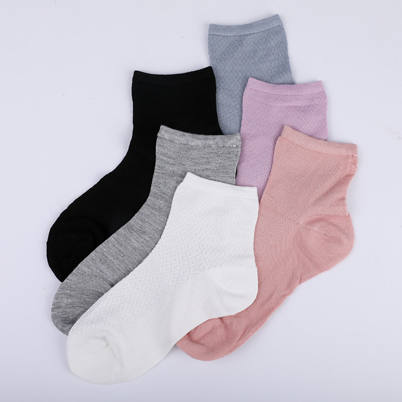부드러운 대나무 섬유 나일론 가방, 얇은 작은 다이아몬드 캐주얼 여성 양말, 손바느질 여성 양말 WSD1689